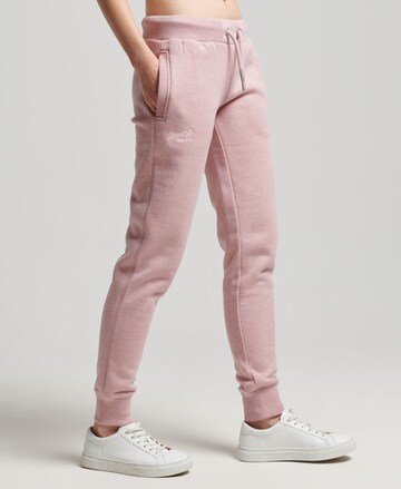 Superdry Tapered Sportbroek in Roze: voorkant