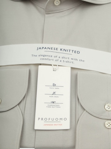 Profuomo Slim fit Overhemd 'Japanese Knitted' in Grijs