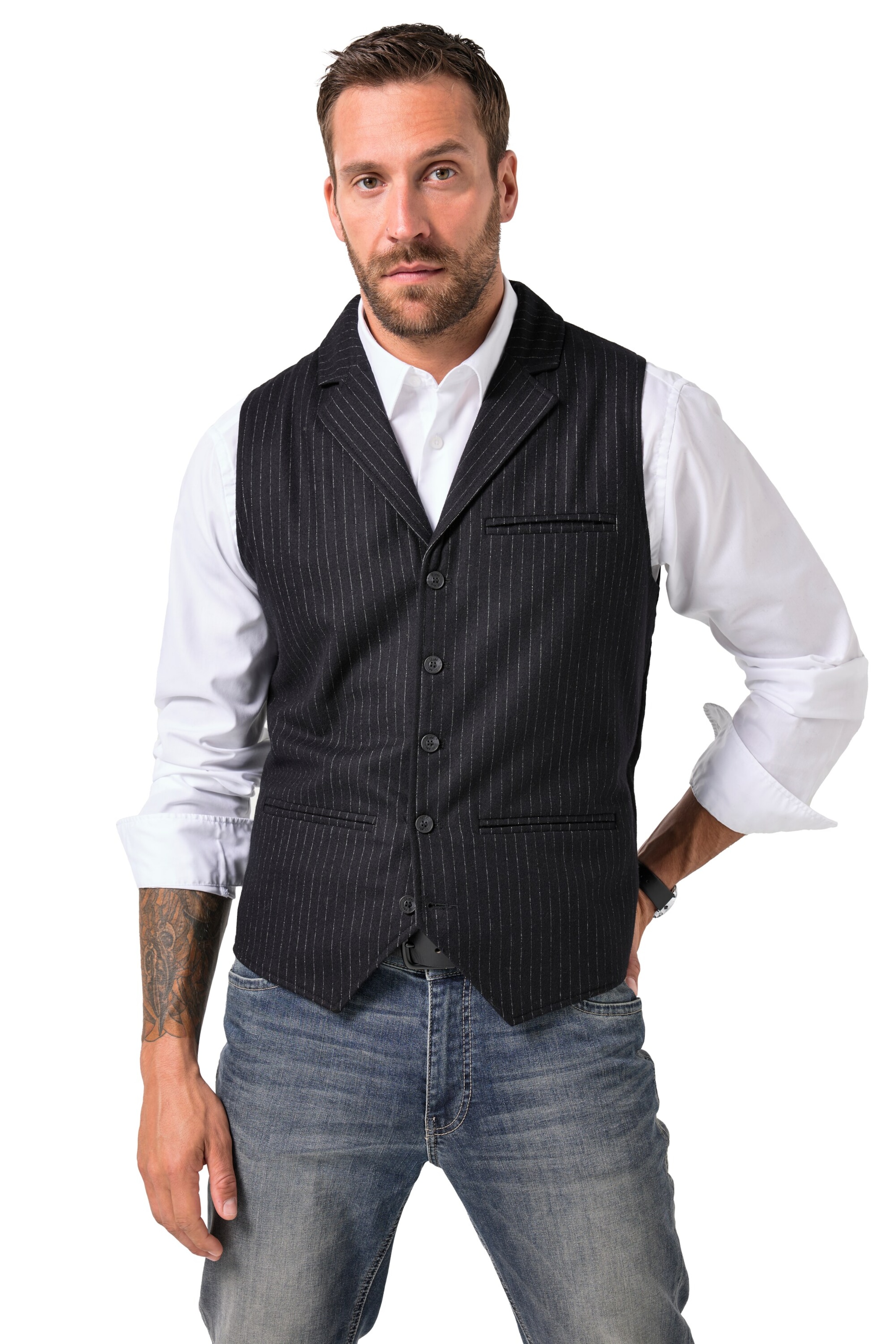JP1880 Bodywarmer in Zwart: voorkant