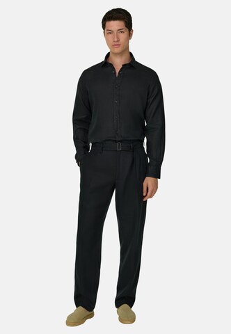Boggi Milano Regular Fit Hemd in Schwarz