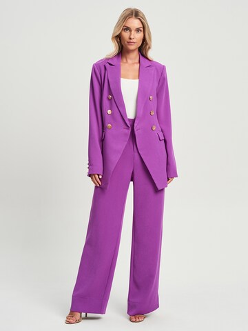 Tussah Wide leg Pants in Purple