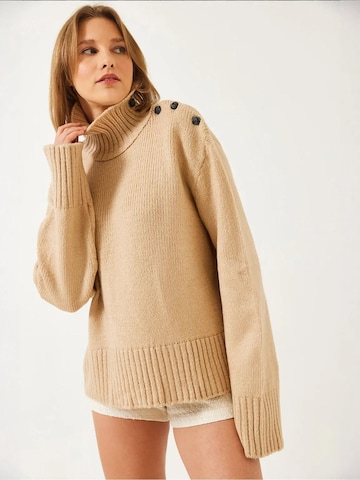Pull-over oversize Bianco Lucci en beige