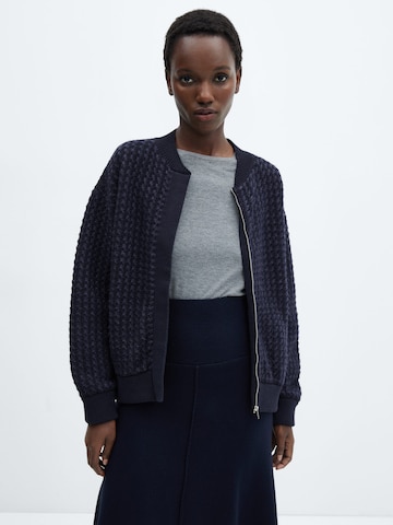 MANGO Knit Cardigan 'Dish' in Blue: front