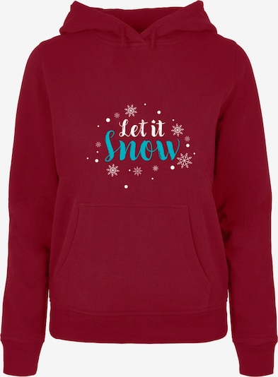 Merchcode Sweatshirt 'Let It Snow' in blau / burgunder / weiß, Produktansicht
