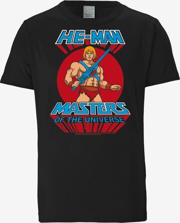 LOGOSHIRT Shirt 'MOTU - He-Man' in Black: front