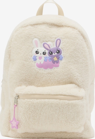 Lindex - Mochila 'Pile Kawaii' en blanco: frente