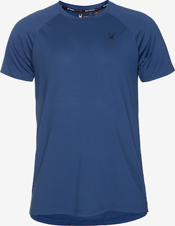 T-Shirt fonctionnel Spyder en bleu : devant