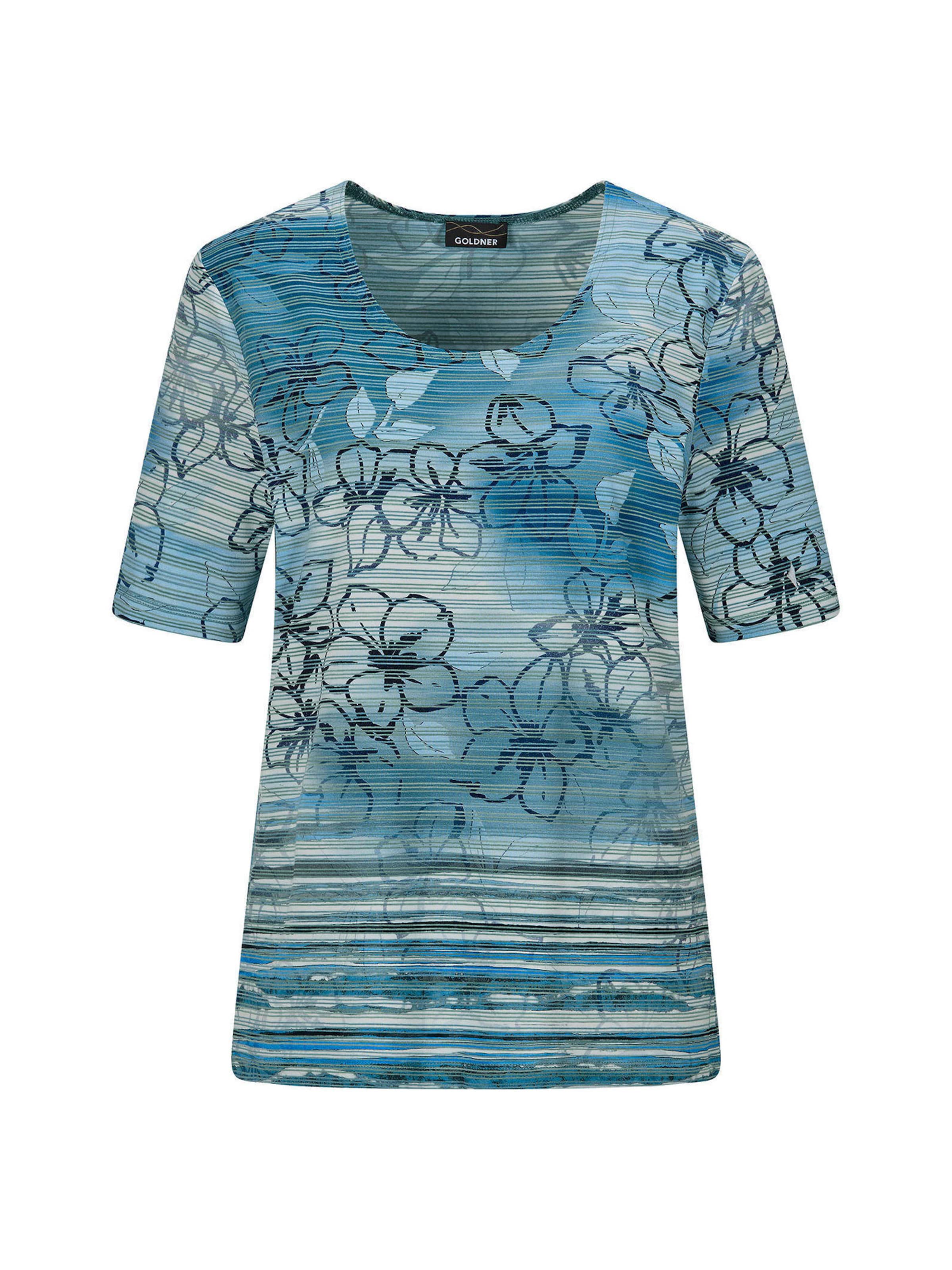 Goldner T-shirt en bleu / lie de vin / noir, Vue avec produit