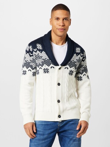 Lindbergh Knit Cardigan 'Xmas' in Beige: front