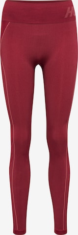 Hummel Skinny Workout Pants in Red: front