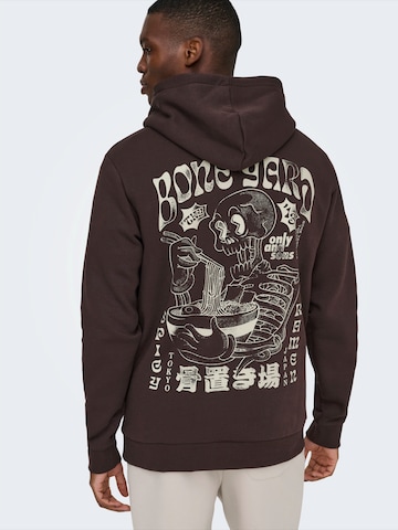 Only & Sons Sweatshirt 'ONSRAMEN' in Braun