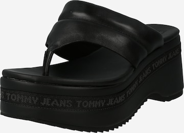 Tommy Jeans Teenslipper in Zwart: voorkant