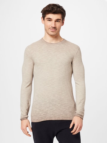 JOOP! Jeans Sweater 'Pieros' in Brown: front