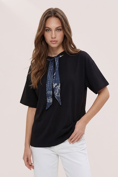 Trendyol Majica v velikosti XS  | safir / črna / off-bela barva, Prikaz izdelka