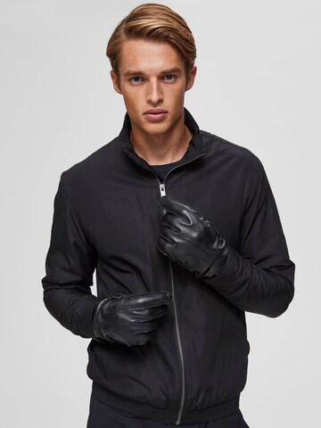 SELECTED Handschuhe 'Zain' in Schwarz: Vorderseite