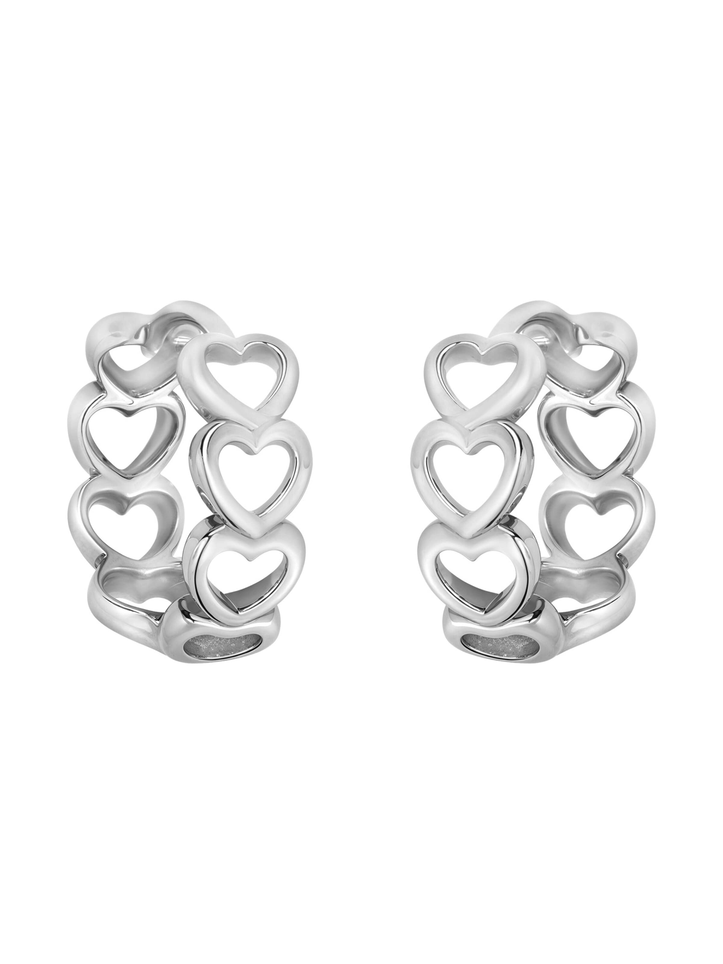 Sofia Milani Ohrringe 'Hearts'‌‌‌‌‌‌‌‌‌ in Silber: Vorderseite