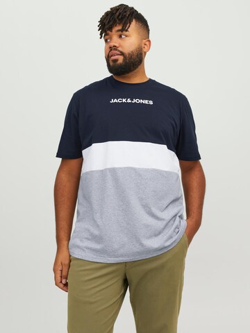 Jack & Jones Plus Majica 'Reid' | modra barva: sprednja stran