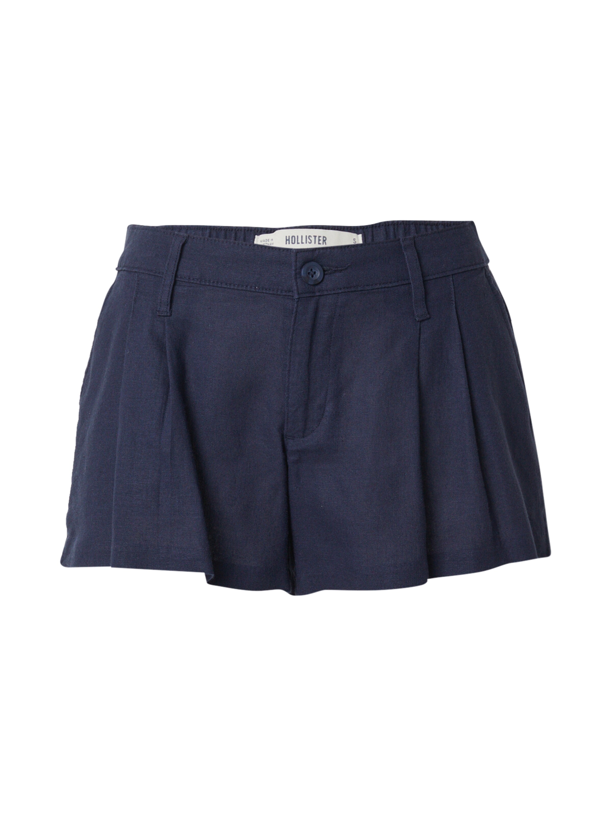 HOLLISTER - Perna larga Calças com pregas em azul: frente