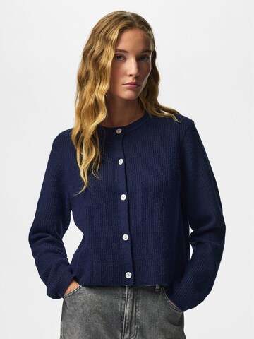 PIECES Knit Cardigan 'SILLY' in Blue: front