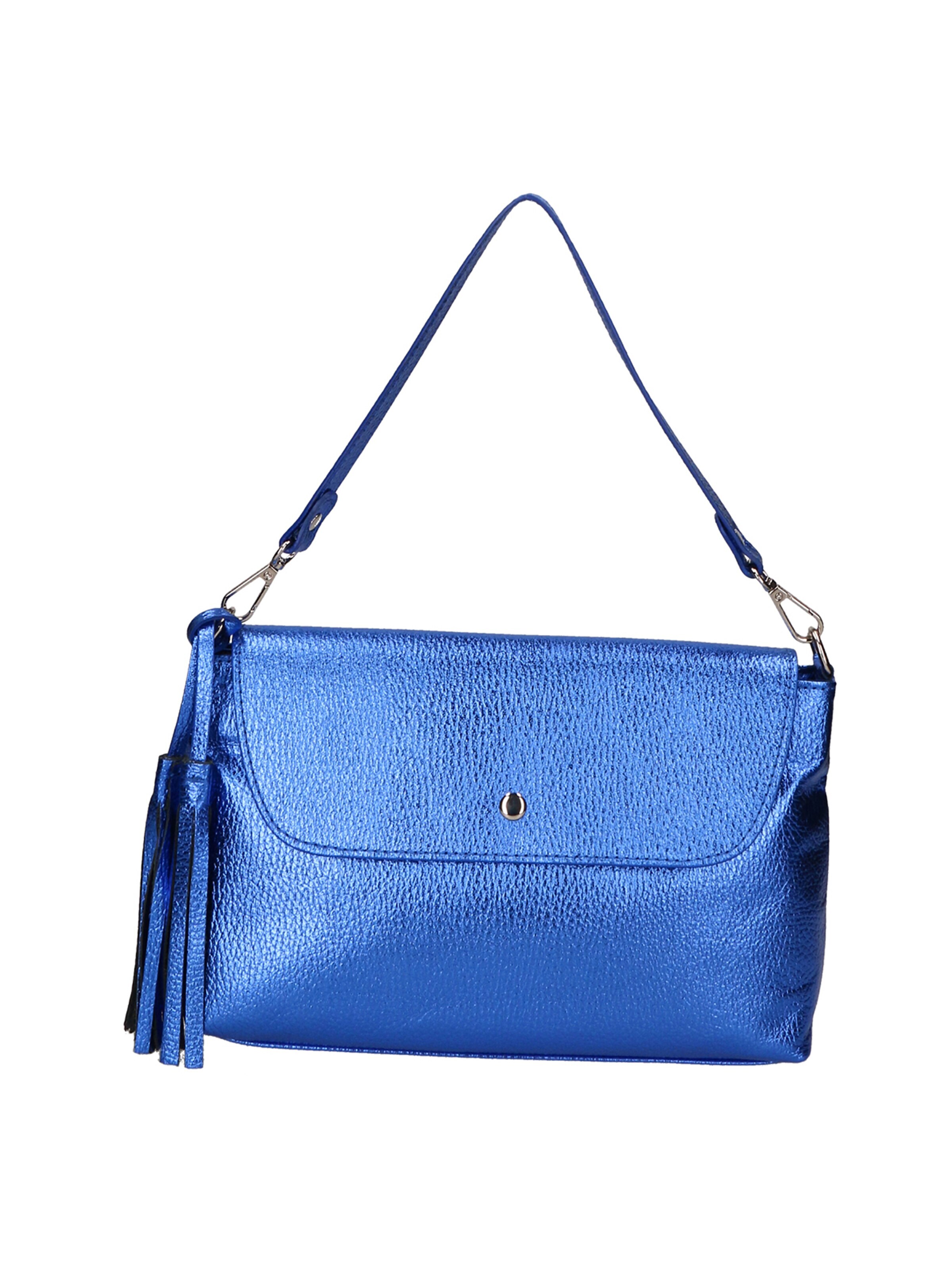 Pochette 'Pochette Donna Pelle Dollaro Laminato con Tracolla Rimovibile - Made in Italy' di Gave Lux in blu: frontale