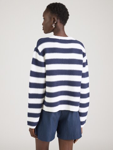 Cardigan Zwillingsherz en bleu : derrière