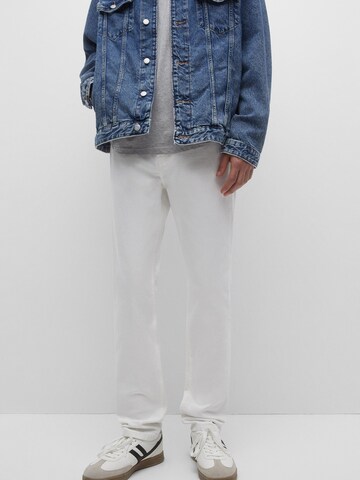 Regular Jean Pull&Bear en blanc