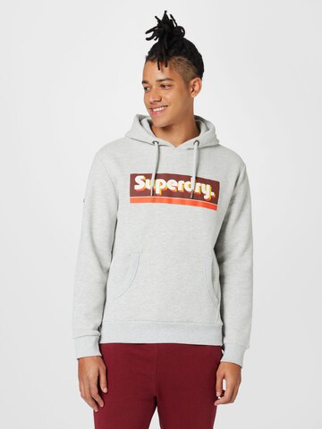 Superdry Суичър 'Vintage Trade' в сиво: отпред