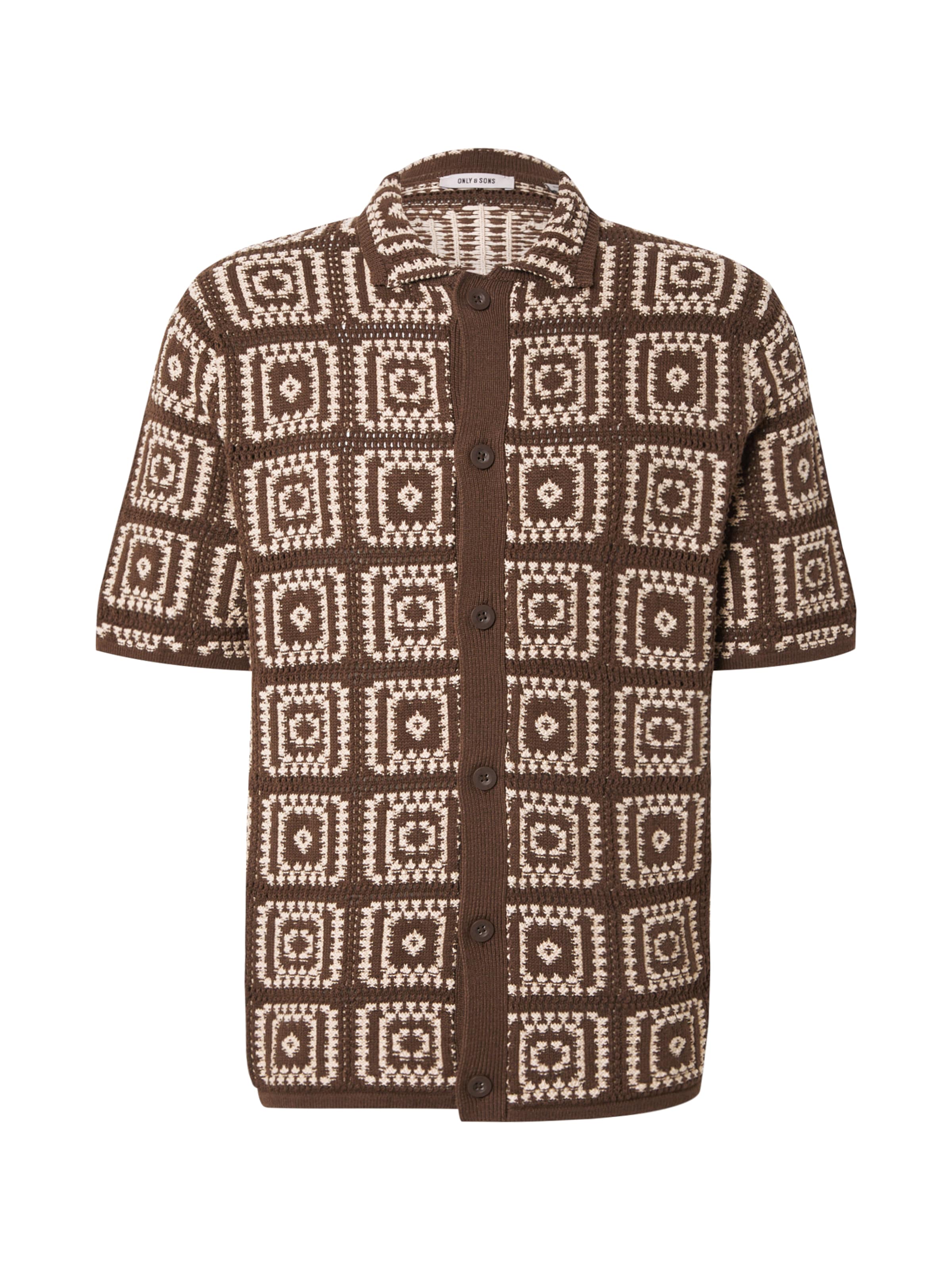 Only & Sons Comfort fit Overhemd in Bruin: voorkant