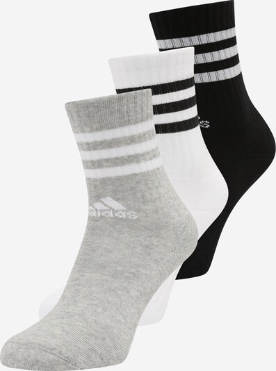 ADIDAS SPORTSWEAR Chaussettes de sport '3-Stripes' en gris chiné / noir / blanc, Vue avec produit