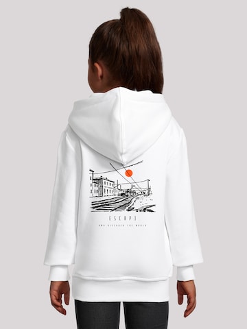 Sweat-shirt 'Escape Discover The World Town Train Station' F4NT4STIC en blanc : devant