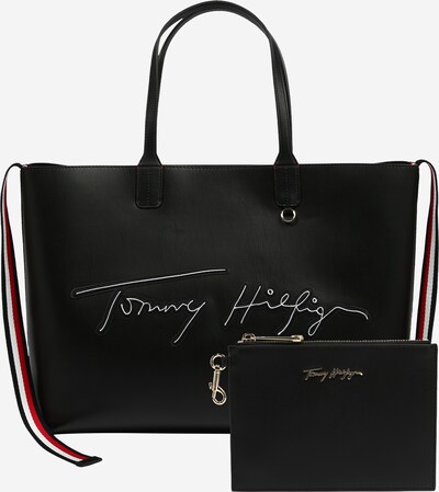 TOMMY HILFIGER Nakupovalna torba | rdeča / črna / bela barva, Prikaz izdelka