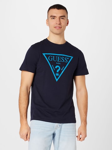 GUESS - Camiseta en azul: frente