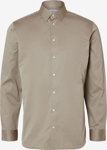 Chemise SELECTED HOMME en beige : devant