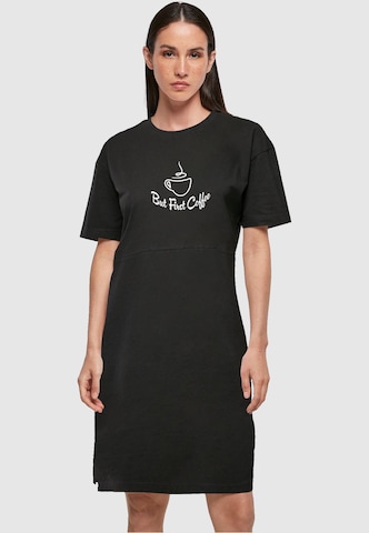 Merchcode Dress 'But First Coffee' in Black: front