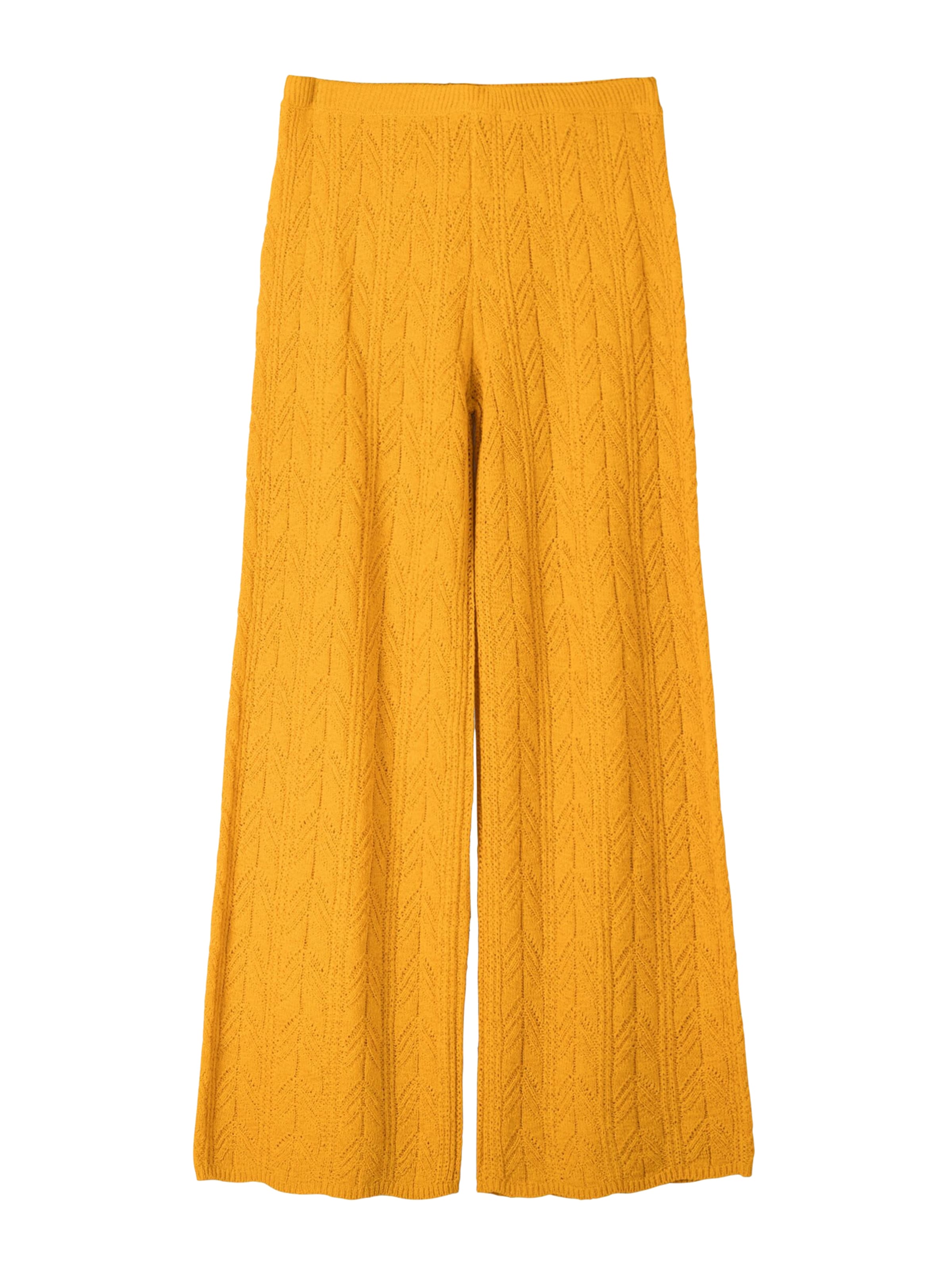 Bershka Wide leg Byxa i gul: framsida