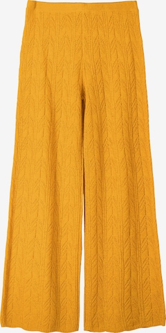 Bershka Wide Leg Housut värissä keltainen: etupuoli