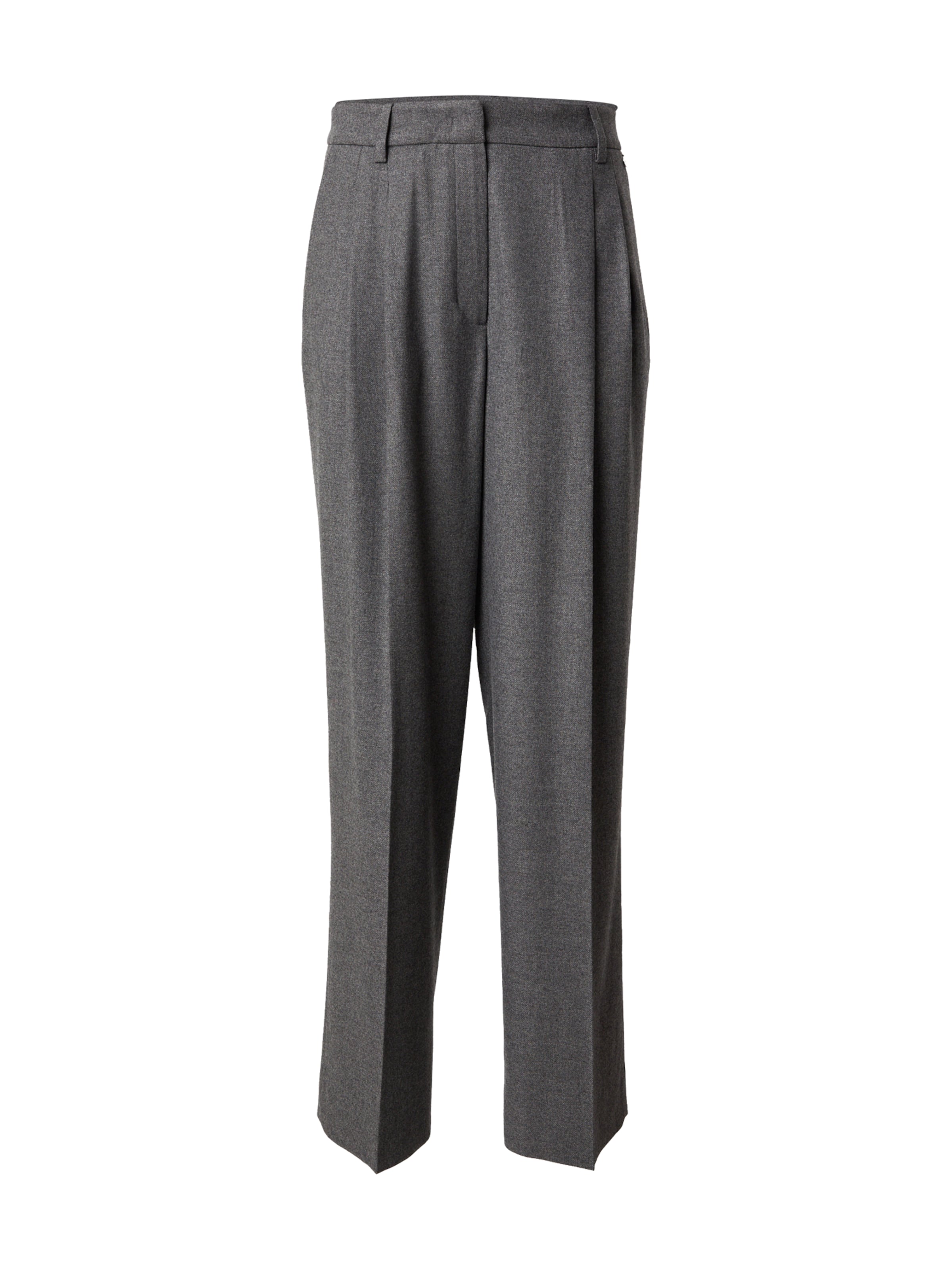 pilka Rich &amp; Royal Plačios klešnės Klostuotos kelnės: priekis