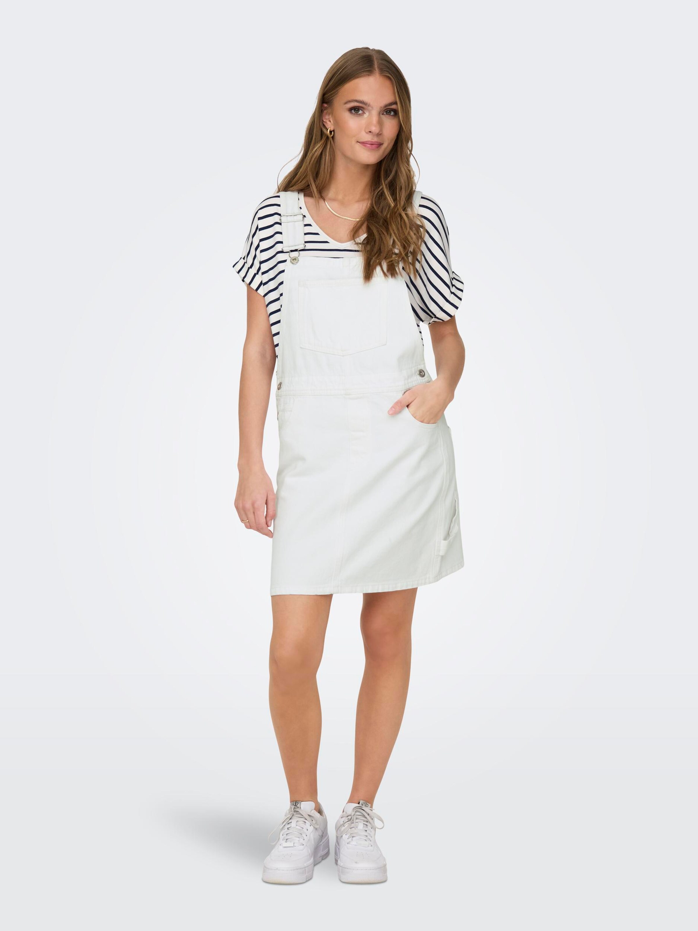 ONLY Jurk LINN in White Denim ABOUT YOU