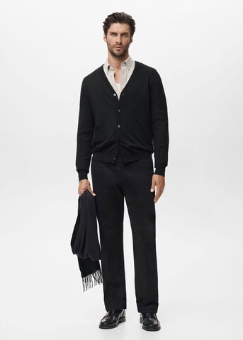 MANGO MAN Knit Cardigan 'Willyc' in Black