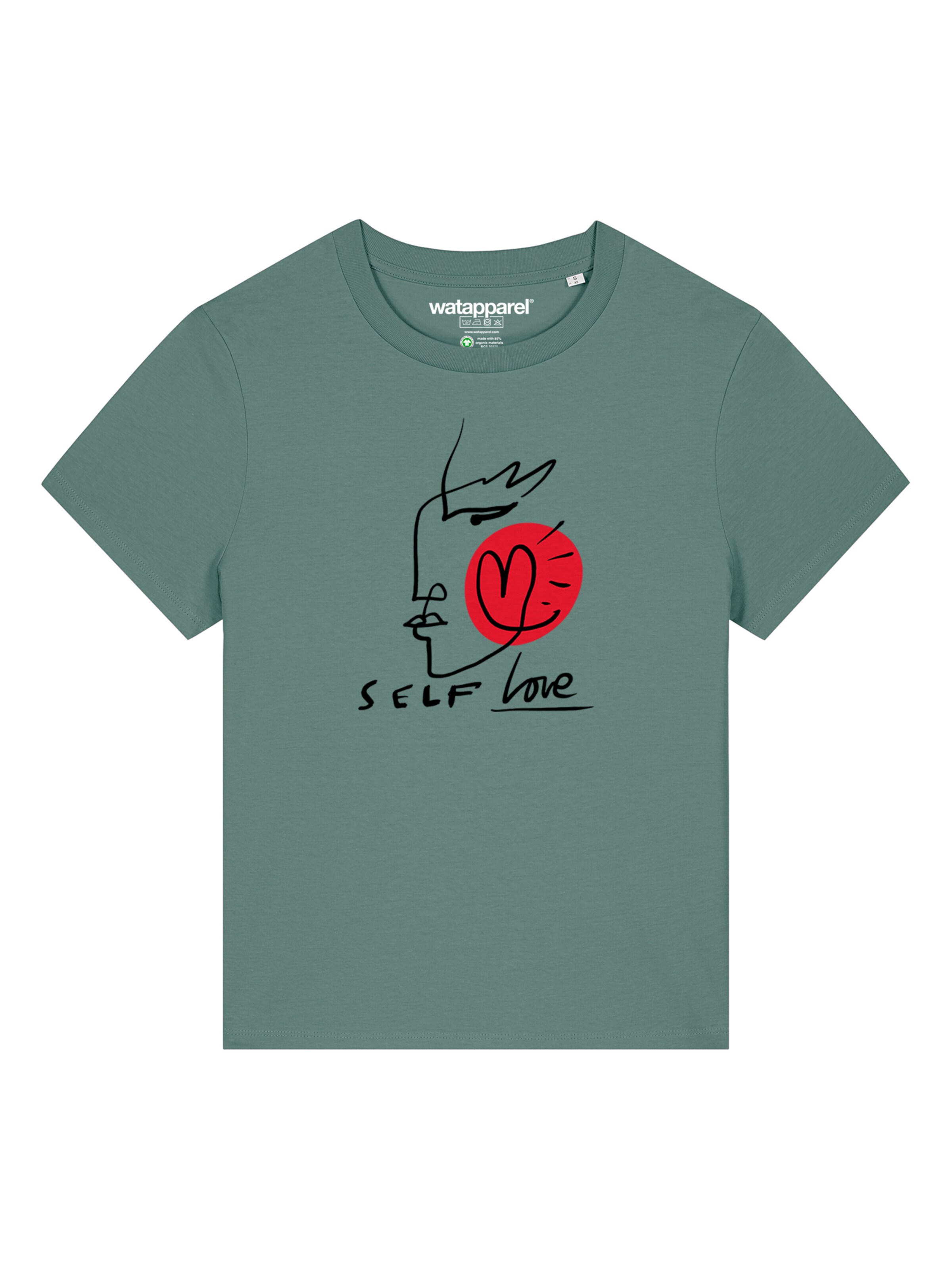 T-shirt 'Self Love' Watapparel en vert : devant