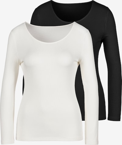 LASCANA Langarmshirt in schwarz / weiß, Produktansicht