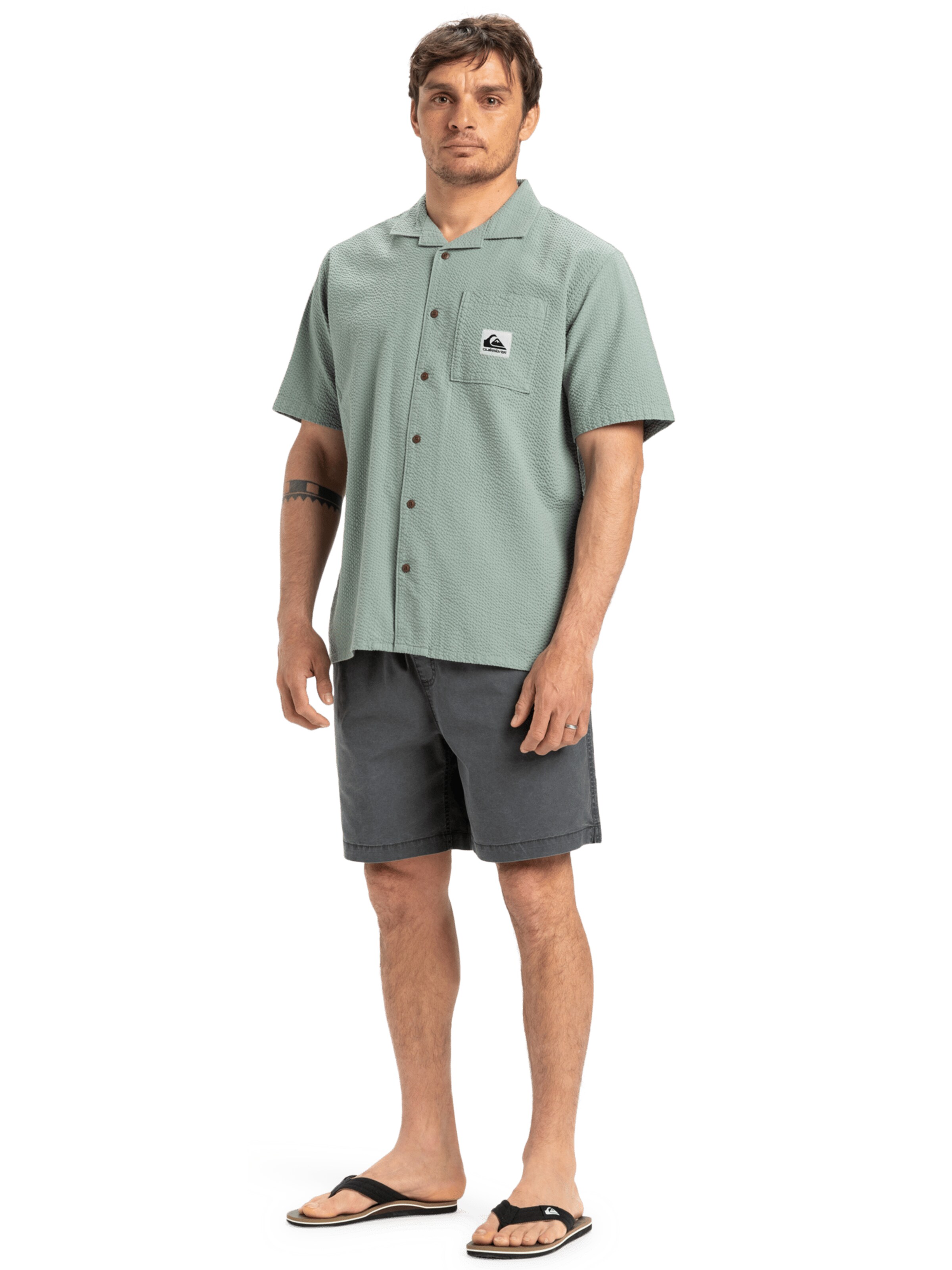 QUIKSILVER Comfort fit Overhemd 'Heartbeat' in Groen