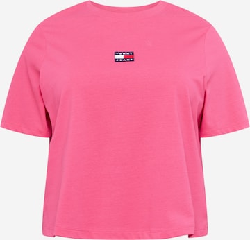 Tommy Jeans Curve Shirt in Roze: voorkant