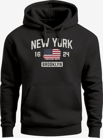Neverless Sweatshirt 'New York' in Schwarz: Vorderseite