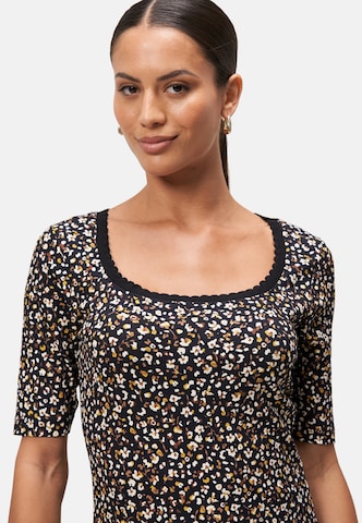 zero Blumenshirt mit Wellensaum in Mischfarben