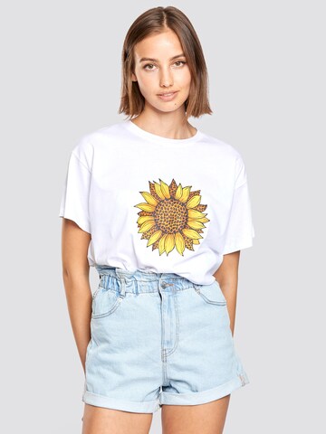 FRESHLIONS T-Shirt 'Sonnenblume' in Weiß: predná strana