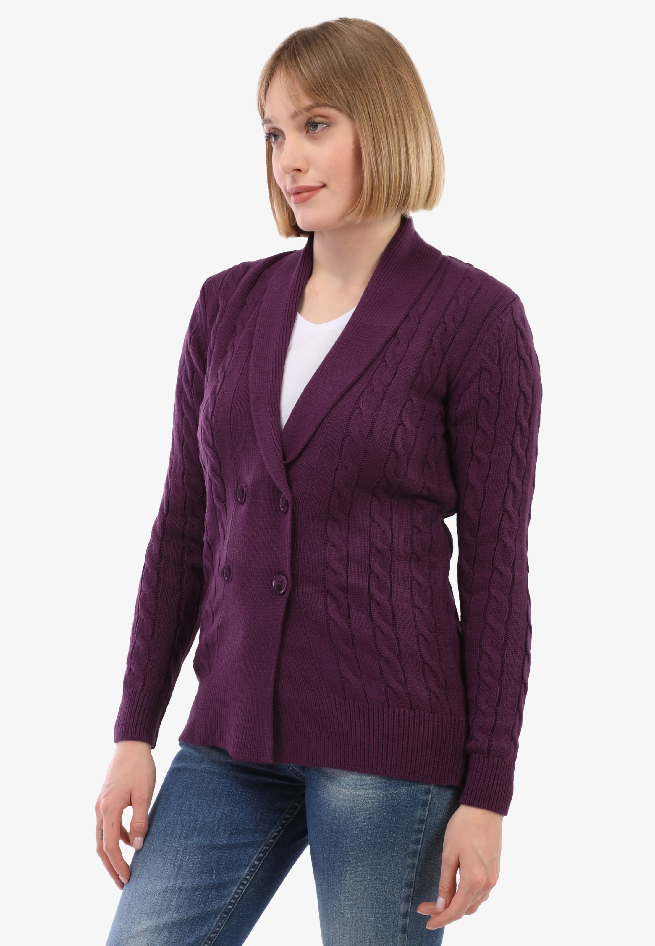 Felix Hardy Knit cardigan in Purple