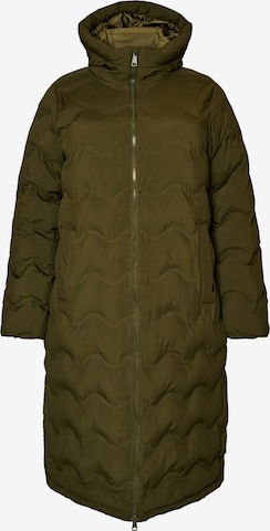 Cappotto invernale 'MWave' di Zizzi in verde: frontale