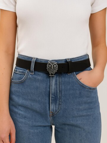 COLLEZIONE ALESSANDRO Belt 'Eule' in Black