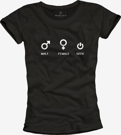 MAKAYA Shirt 'Male-Female-Geek' in S in schwarz, Produktansicht